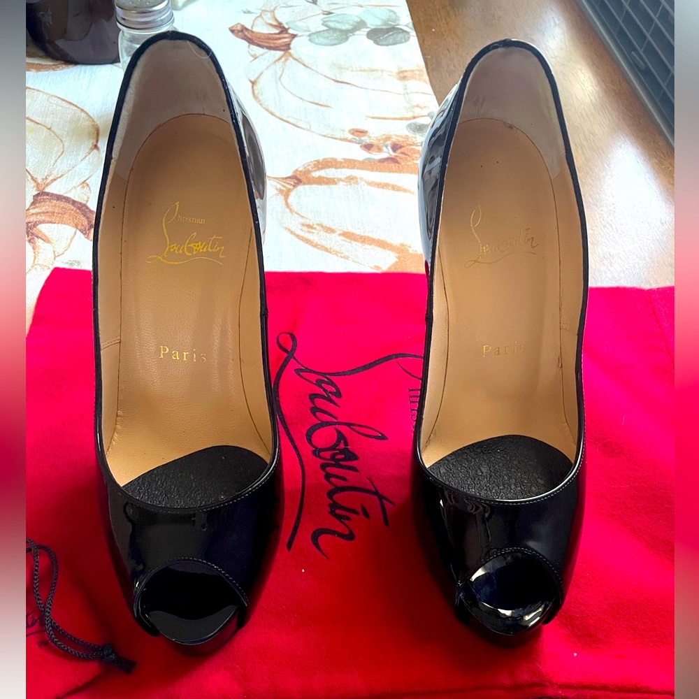 Black Christian Louboutin 120 heels, only worn once!